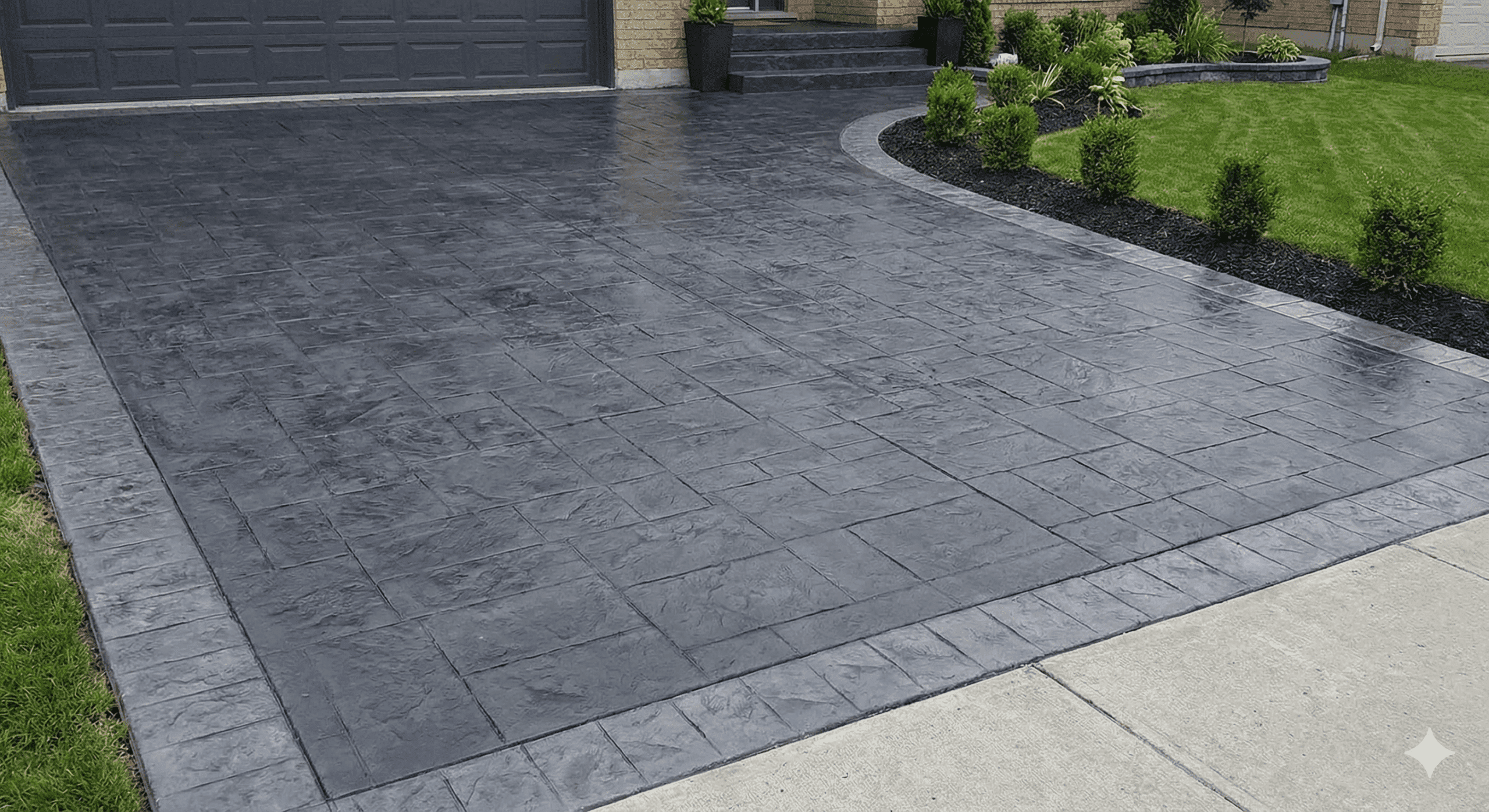 Concrete driveway after restoration by Total Brantford Concrete