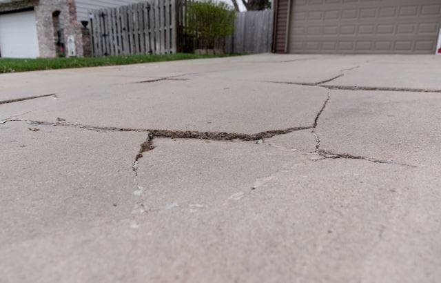 Concrete surface before repair and resurfacing in Brantford ON